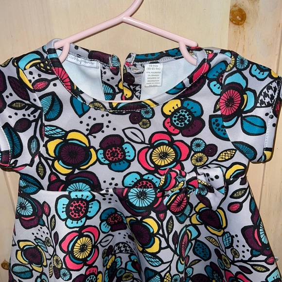 First Impressions Grey Flower Dress - Picture 3 of 4